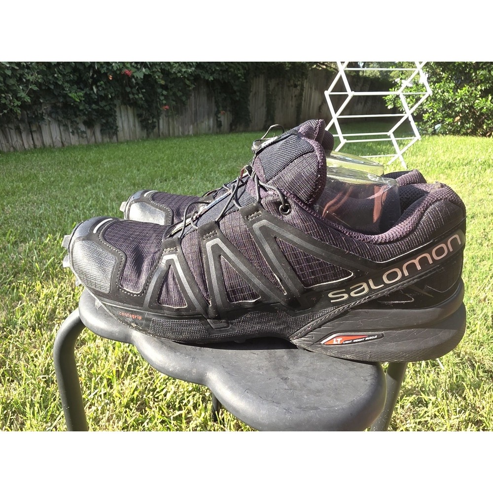 Salomon Speedcross 4 Men Black Trail Running Shoes Hiking Sneakers - Picture 3 of 11